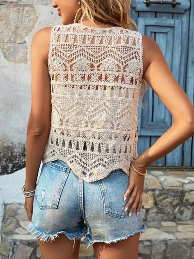 Hand Crochet Summer Vest Tassel Top