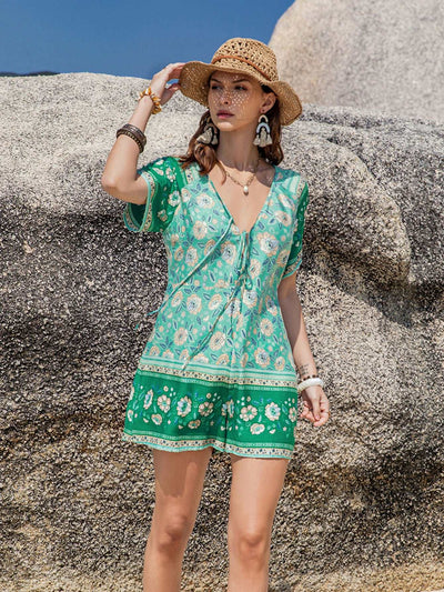 7 Style Casual Easy Fit Boho Floral Jumpsuit Printed Romper