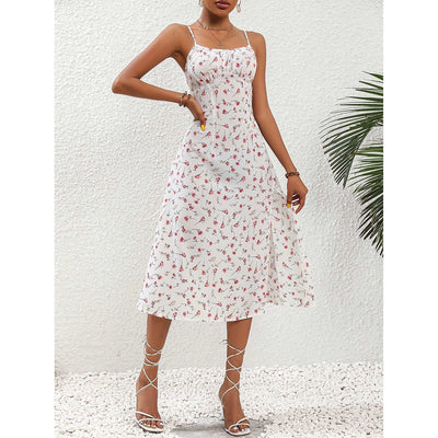 The Modern Boho Chic Dress - Strap Split Floral Dress