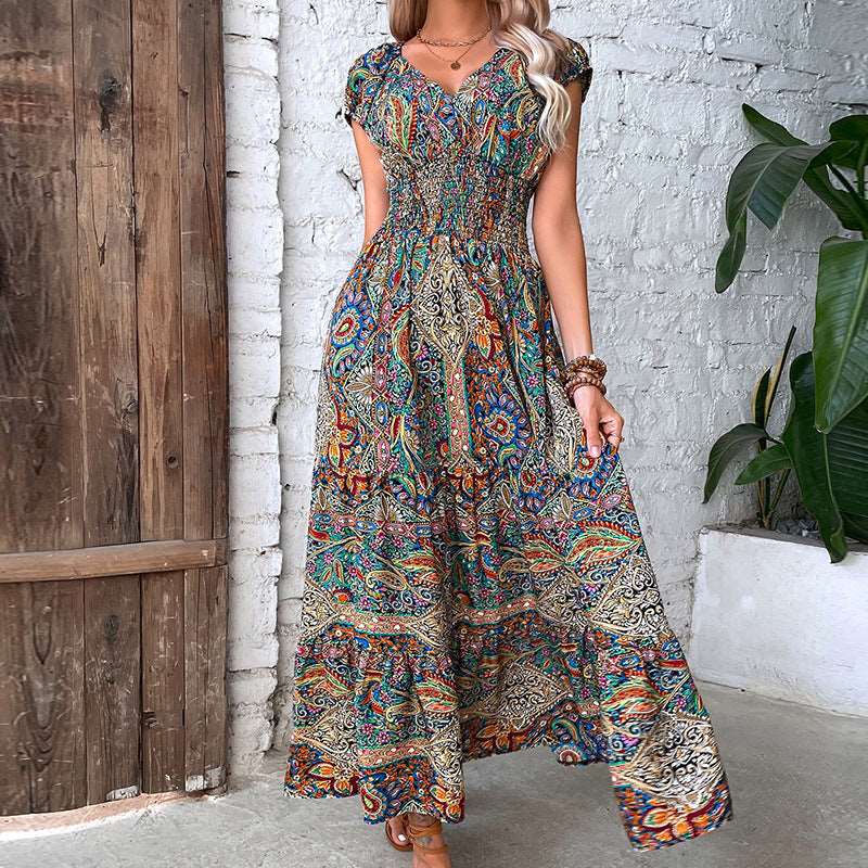 The Urban Boho Colorful Maxi Dress High Waist - Most Popular