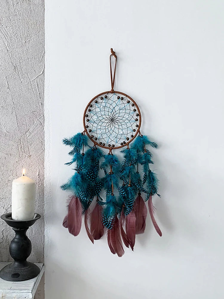 Vintage Handmade Light Up Feather Dream Catcher/Wind Chime