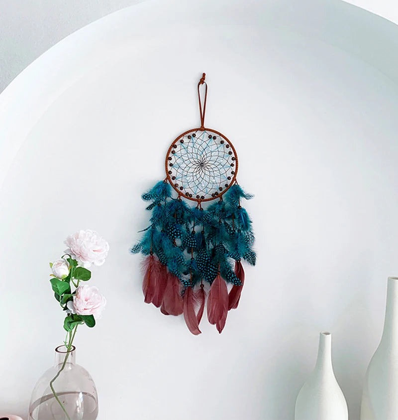 Vintage Handmade Light Up Feather Dream Catcher/Wind Chime