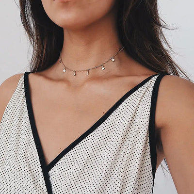 Stars Dangler Choker - Boho Fashionable Clavicle Necklace