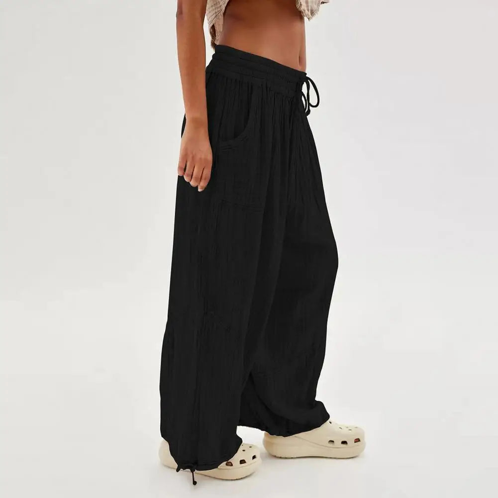 The Urban Boho Harem Pant - Summer Casual Vintage Cotton Linen Pants Elastic Waist