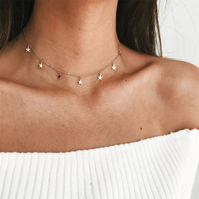 Stars Dangler Choker - Boho Fashionable Clavicle Necklace