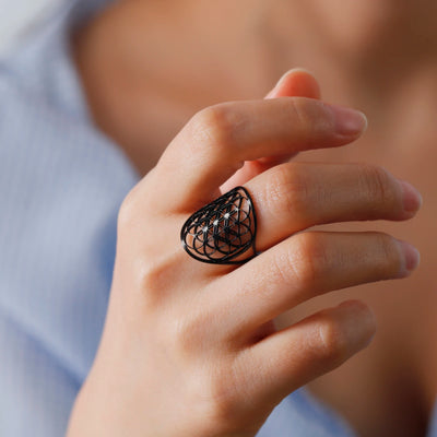 Vintage Flower of Life Boho Style Ring - Unique Adjustable Stainless Steel