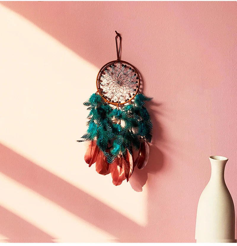 Vintage Handmade Light Up Feather Dream Catcher/Wind Chime