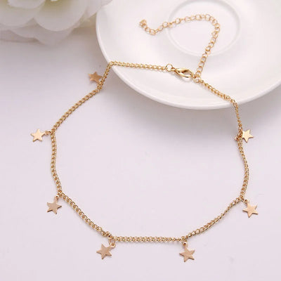 Stars Dangler Choker - Boho Fashionable Clavicle Necklace