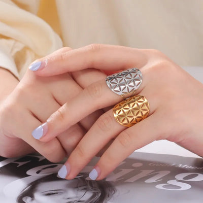 Vintage Flower of Life Boho Style Ring - Unique Adjustable Stainless Steel