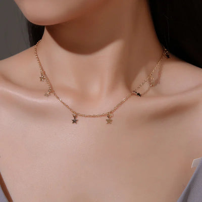 Stars Dangler Choker - Boho Fashionable Clavicle Necklace